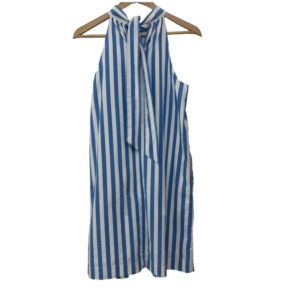 J. Crew Factory Tie-Neck Cotton Mini Shift Dress Size 4 - Picture 2 of 9